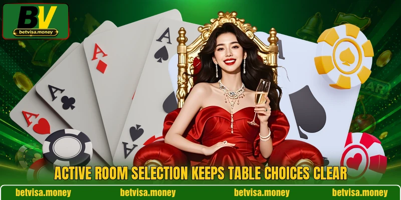 Active room selection keeps table choices clear