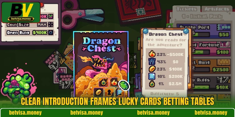 Clear introduction frames Lucky Cards betting tables