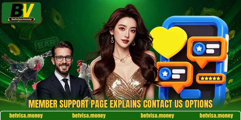 Member support page explains contact us options Member support page explains contact us options
