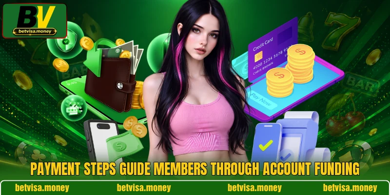 Payment steps guide members through account funding
