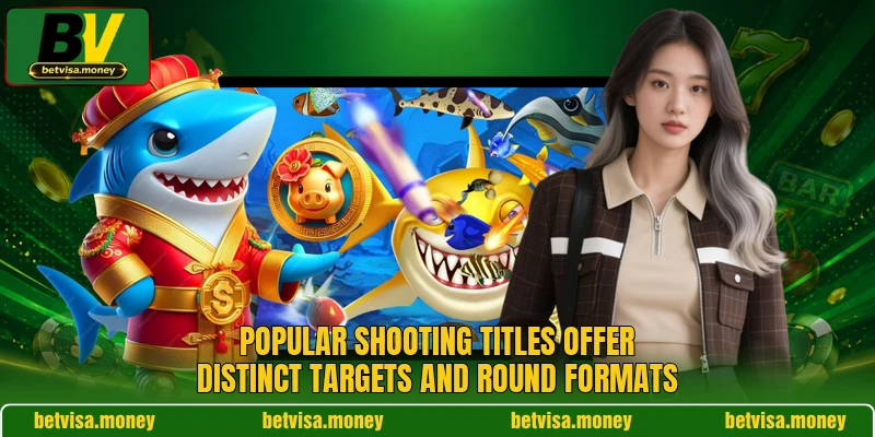 Popular shooting titles offer distinct targets and round formats Popular shooting titles offer distinct targets and round formats