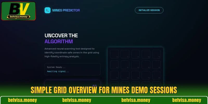 Simple grid overview for Mines demo sessions