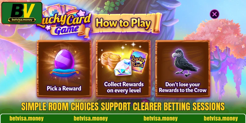 Simple room choices support clearer betting sessions